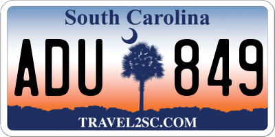 SC license plate ADU849