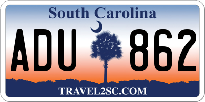 SC license plate ADU862