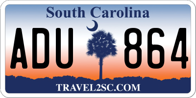 SC license plate ADU864