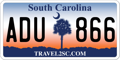 SC license plate ADU866