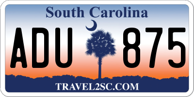 SC license plate ADU875