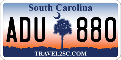 SC license plate ADU880