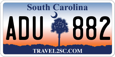 SC license plate ADU882