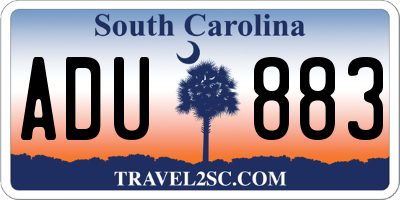 SC license plate ADU883