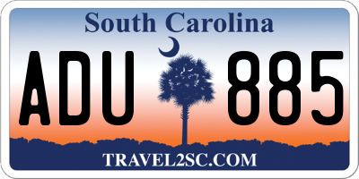 SC license plate ADU885