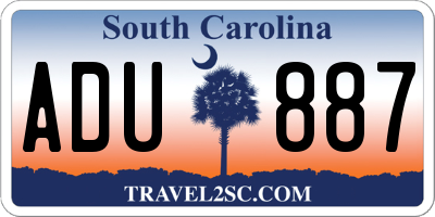 SC license plate ADU887