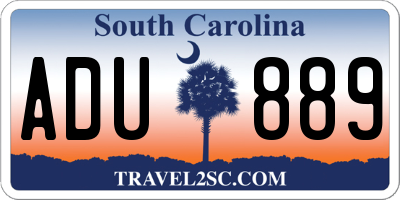 SC license plate ADU889