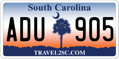 SC license plate ADU905