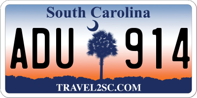 SC license plate ADU914