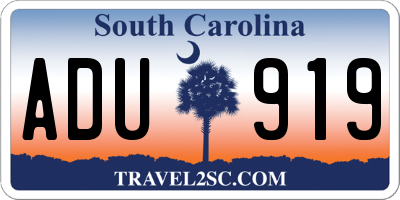 SC license plate ADU919