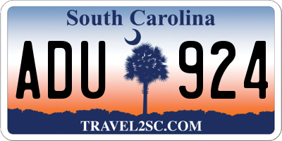 SC license plate ADU924