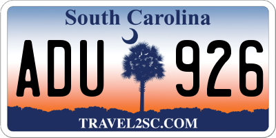 SC license plate ADU926