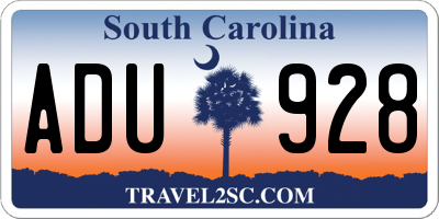 SC license plate ADU928