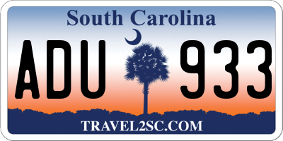 SC license plate ADU933