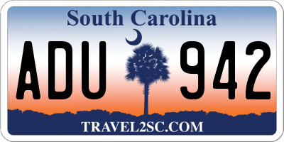 SC license plate ADU942