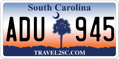 SC license plate ADU945