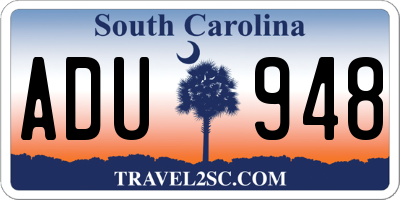 SC license plate ADU948