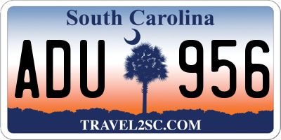 SC license plate ADU956