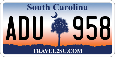 SC license plate ADU958