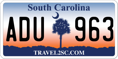 SC license plate ADU963