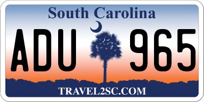 SC license plate ADU965