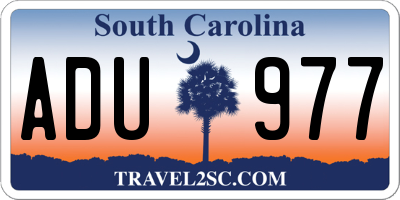 SC license plate ADU977