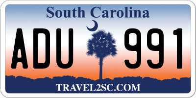 SC license plate ADU991