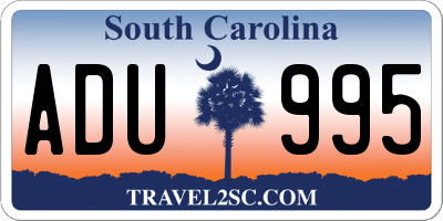 SC license plate ADU995