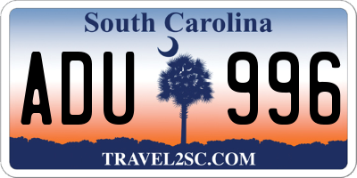 SC license plate ADU996