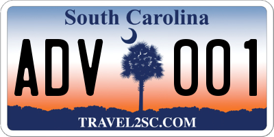 SC license plate ADV001