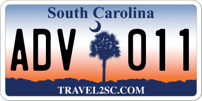 SC license plate ADV011