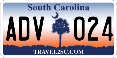 SC license plate ADV024