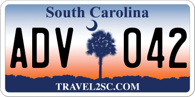 SC license plate ADV042
