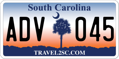 SC license plate ADV045