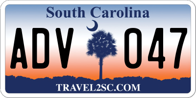 SC license plate ADV047