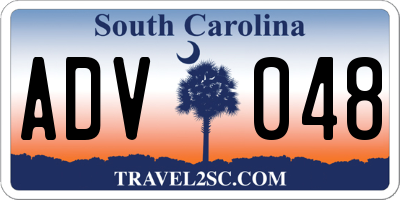 SC license plate ADV048