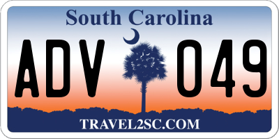 SC license plate ADV049