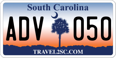SC license plate ADV050