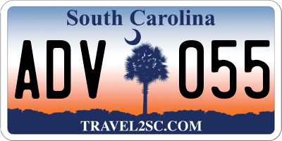 SC license plate ADV055