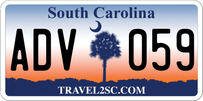 SC license plate ADV059