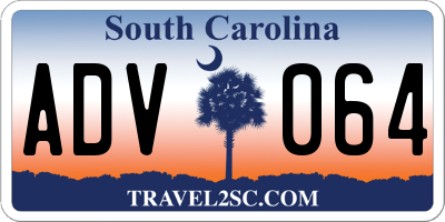 SC license plate ADV064