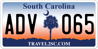 SC license plate ADV065