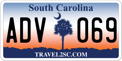 SC license plate ADV069