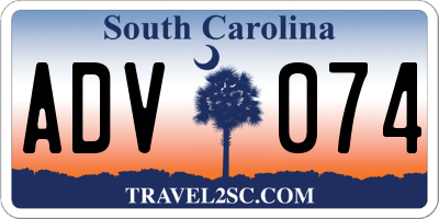 SC license plate ADV074