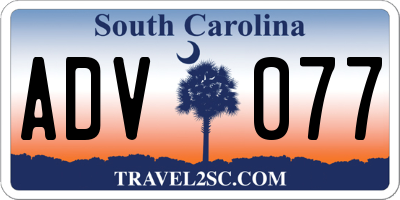 SC license plate ADV077
