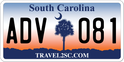 SC license plate ADV081