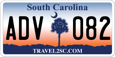SC license plate ADV082