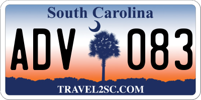 SC license plate ADV083