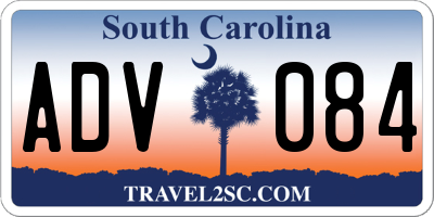 SC license plate ADV084