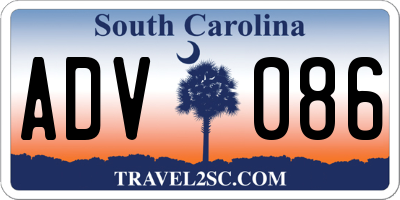 SC license plate ADV086